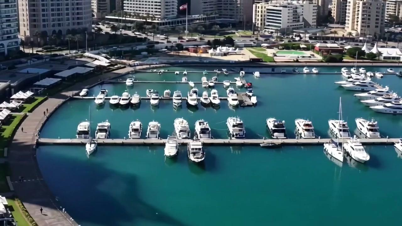 Aerial drone view of Beirut, Lebanon